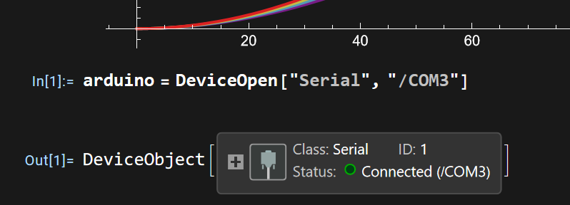 Arduino connected to Mathematica, live pressure readout